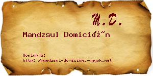 Mandzsul Domicián névjegykártya
